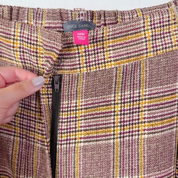 Vince Camuto Plaid Pleated Wide Leg Pants Trousers Academia Preppy Size 20W NWT - Picture 5 of 12